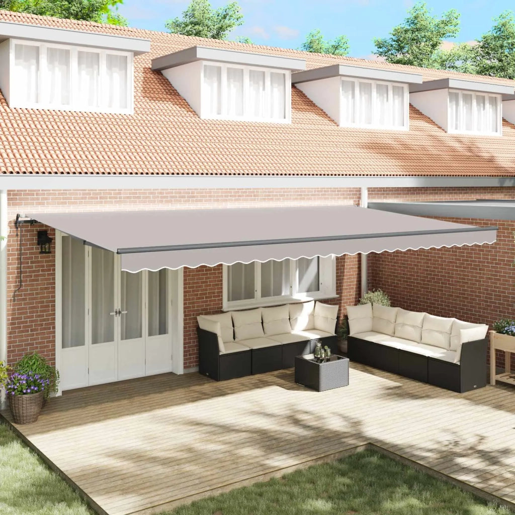 Tenda Retrattile Grigio chiaro 600 × 350 cm Tessuto e Alluminio 3331771