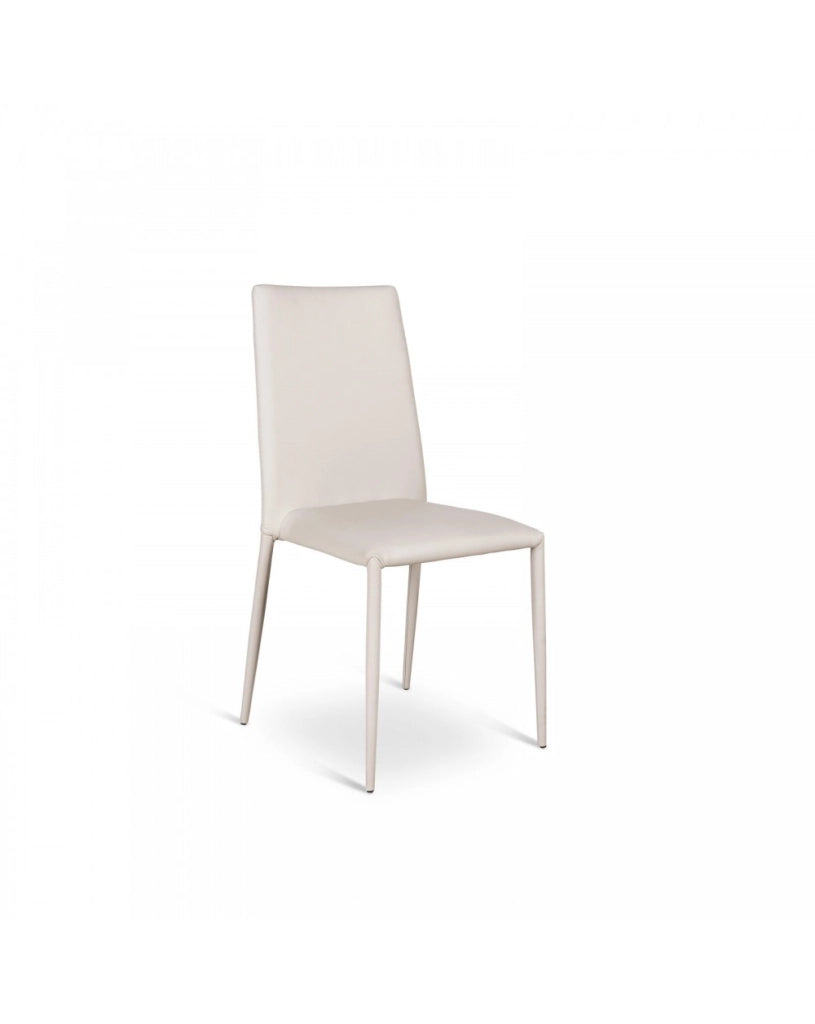 4x Sedia in similpelle e metallo grigio chiaro Cleo STS