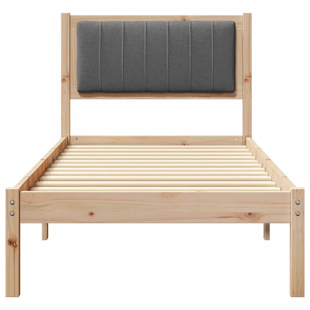 Letto con Testiera Rivestita Grigio scuro 75 x 190 cm 878300