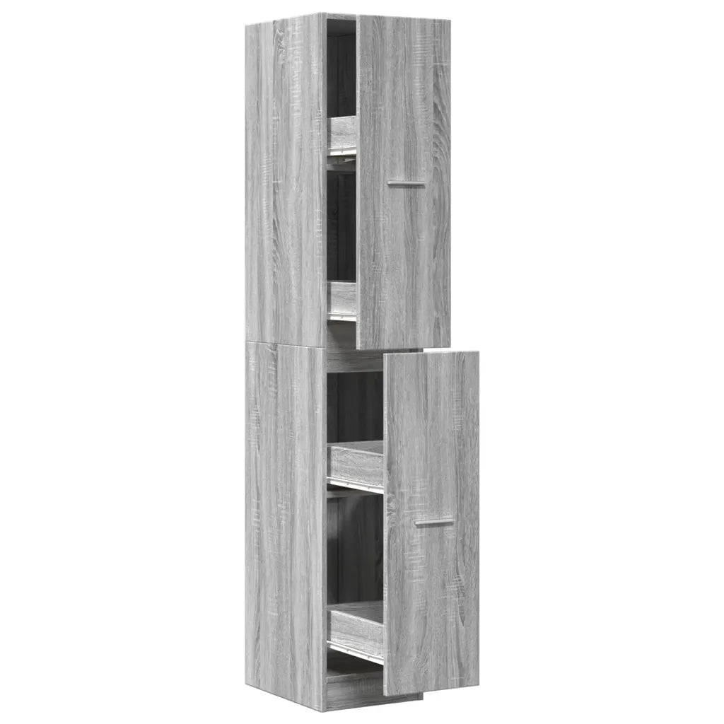 Armadietto da Farmacia Grigio Sonoma 30x41x174,5 cm Truciolato