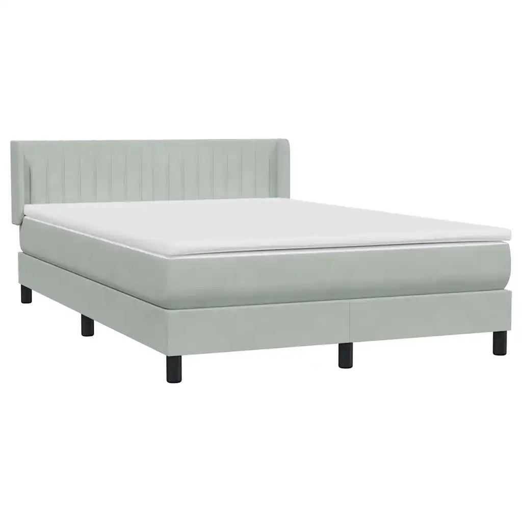 Giroletto a Molle con Materasso Grigio Chiaro 160x210cm Velluto 3318285