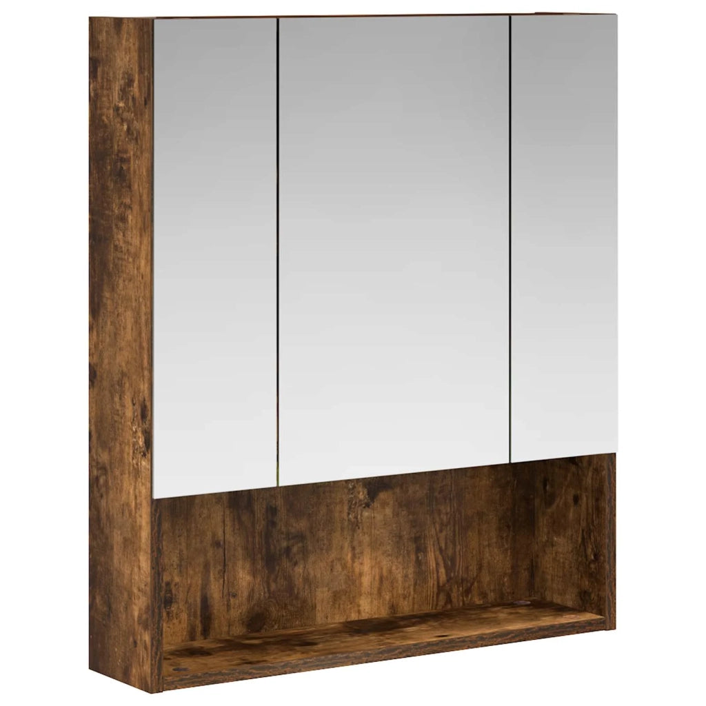 Mobiletto per specchio da bagno Rovere fumé 60 x 14.5 x 70 cm 889187