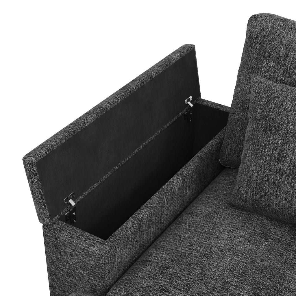 DIVANO angolare modulare 313x147x82 cm Chenille grigio