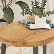 Piano Tavolo Marrone Chiaro 100x50x4cm in Rovere Massello Ovale 4009074
