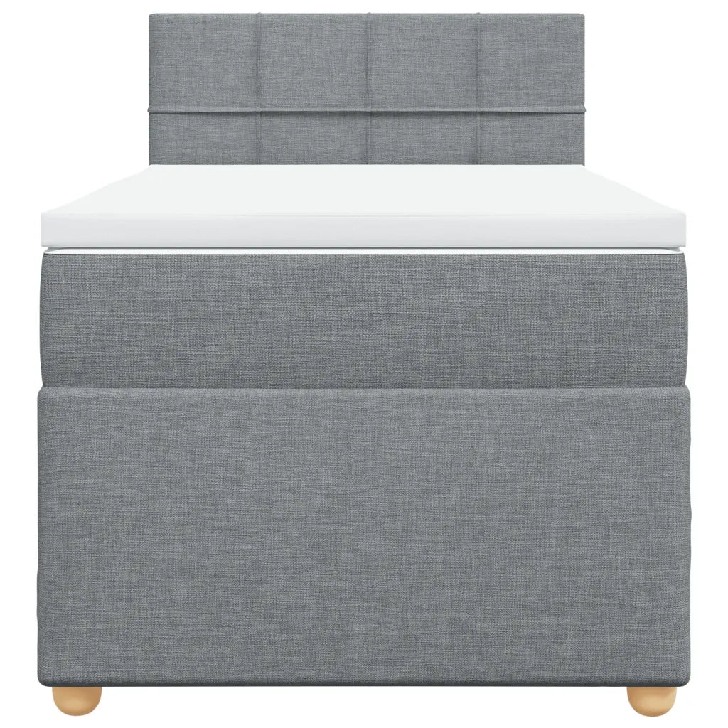 Giroletto a Molle con Materasso Grigio Chiaro 90x190 cm Tessuto 3288835