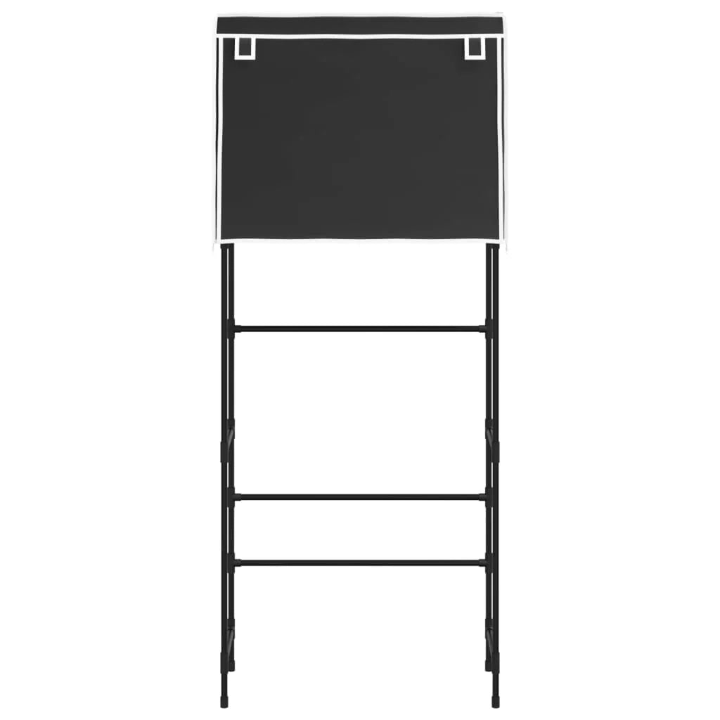 Scaffale portaoggetti a 2 ripiani per lavatrice 71 x 29,5 x 170,5 cm ferro nero 02_0005474