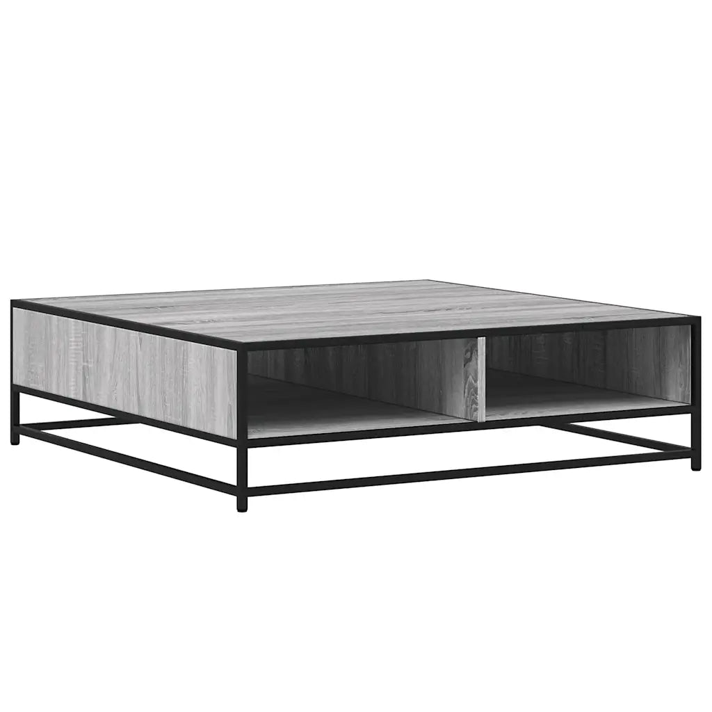 Tavolino Grigio Sonoma 100x100x30 cm in Truciolato e Metallo 848777