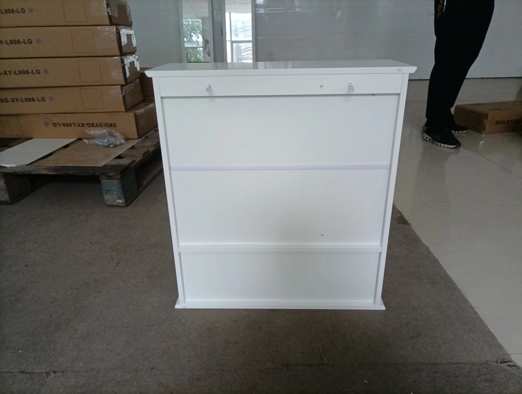 Mobile bagno sospeso bianco con specchio, scaffale regolabile e ripiani aperti 54,6x19,8x60 cm
