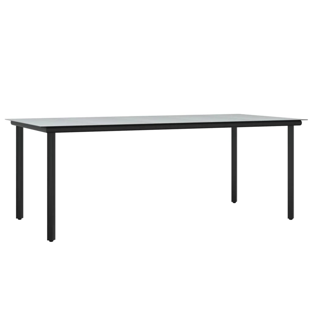 Set da pranzo da giardino in rattan nero e grigio da 7 pezzi con cuscini 02_0014907