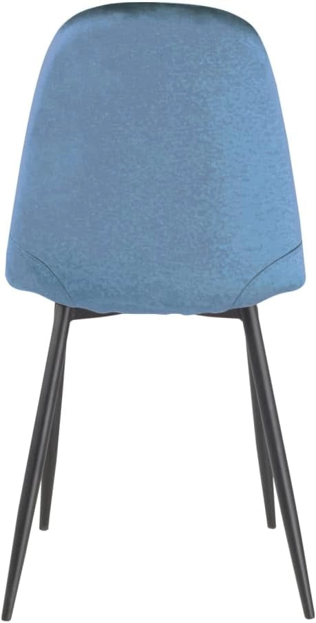 Sedia Poltroncina in Velluto Set 4pz Sedie per Sala da Pranzo Ristorante Blu Tempesta
