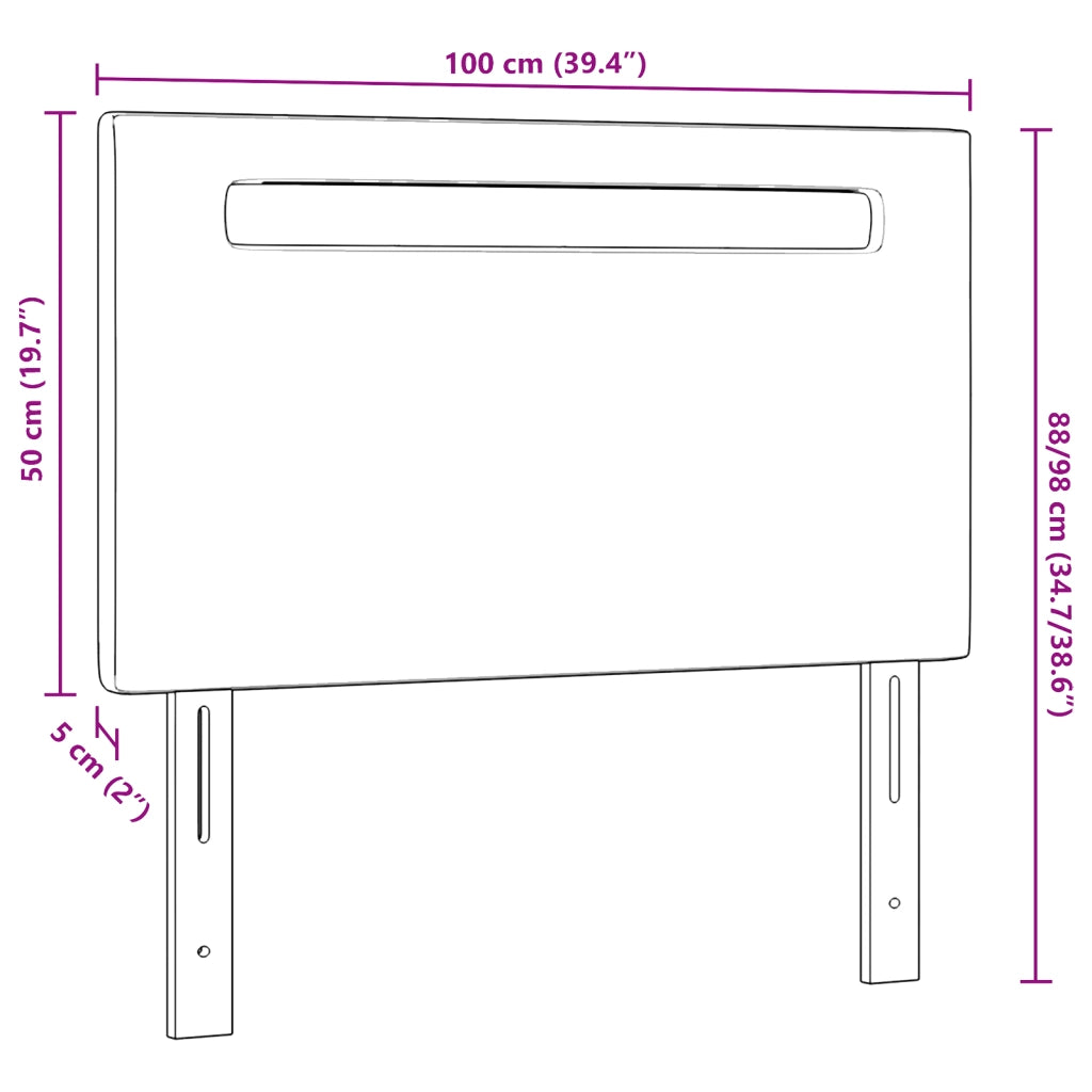 Testiera  Design Semplice Cappuccino 100 cm in Ecopelle