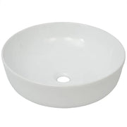 Lavandino-Lavello Tondo in Ceramica Bianca 41,5x13,5 cm