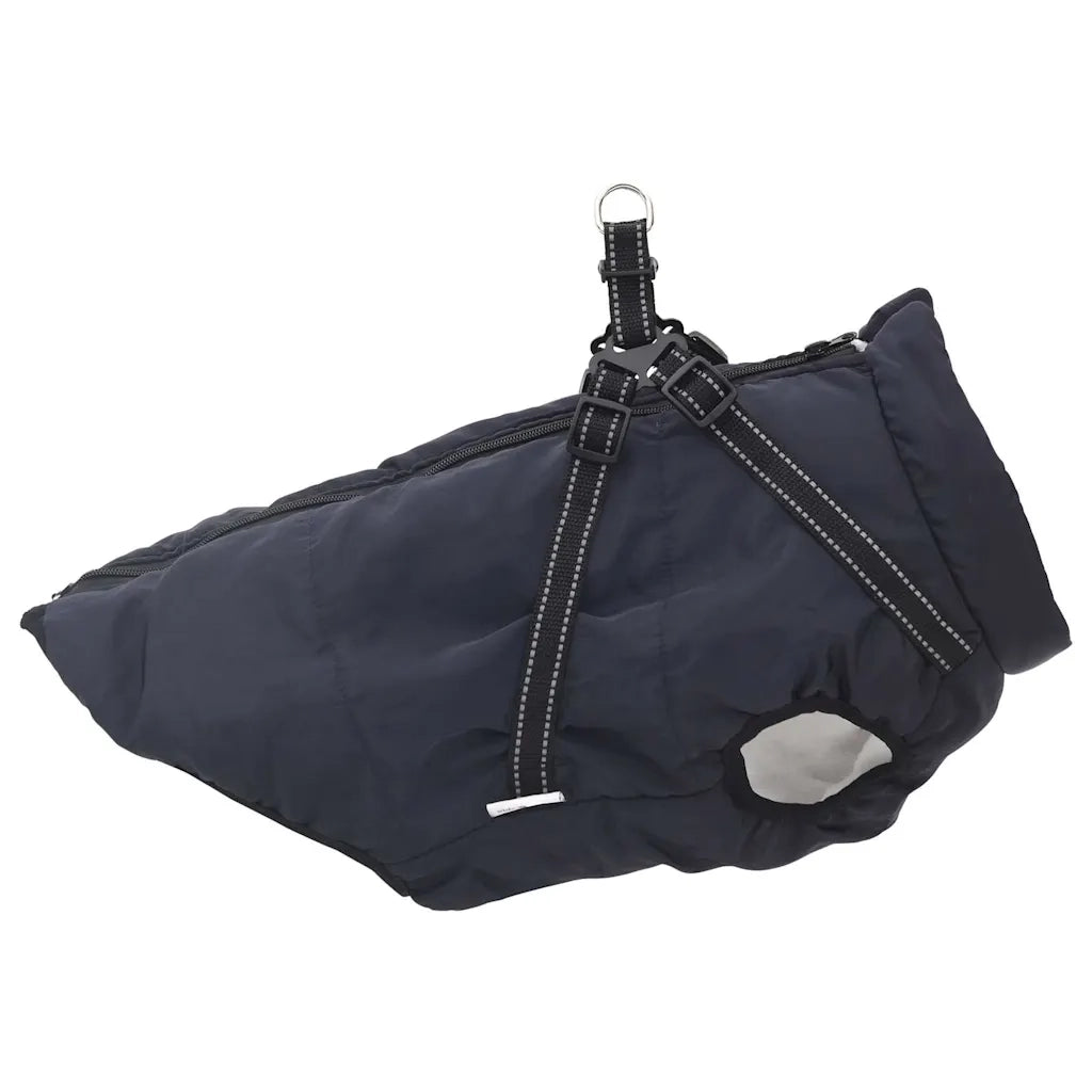 Cappotto Cani Imbracatura Impermeabile Riflettente Blu Navy L44