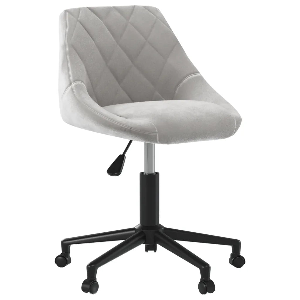 Sedia da Ufficio Girevole Grigio Chiaro in Velluto 335484