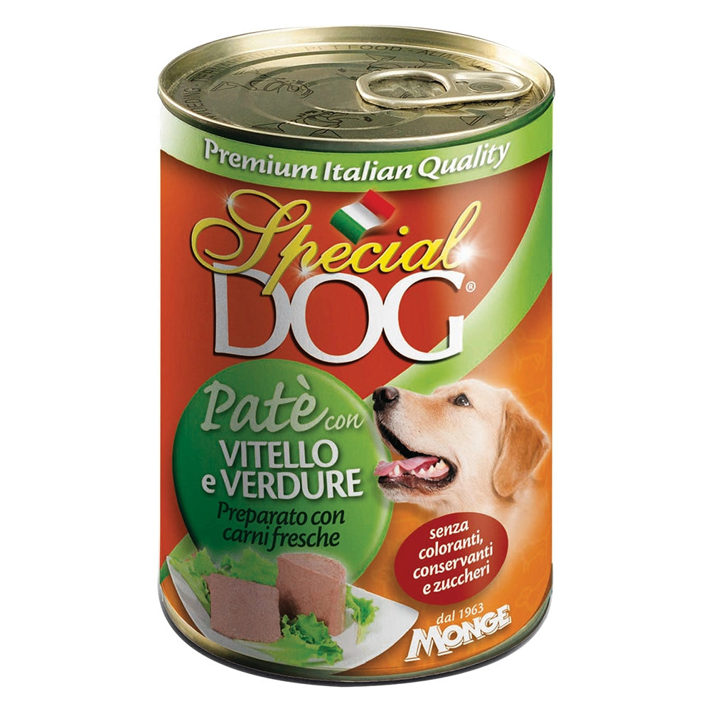 PATE' PER CANI 'SPECIAL DOG' vitello e verdure - gr 400- 24 pezzi  - MONGE