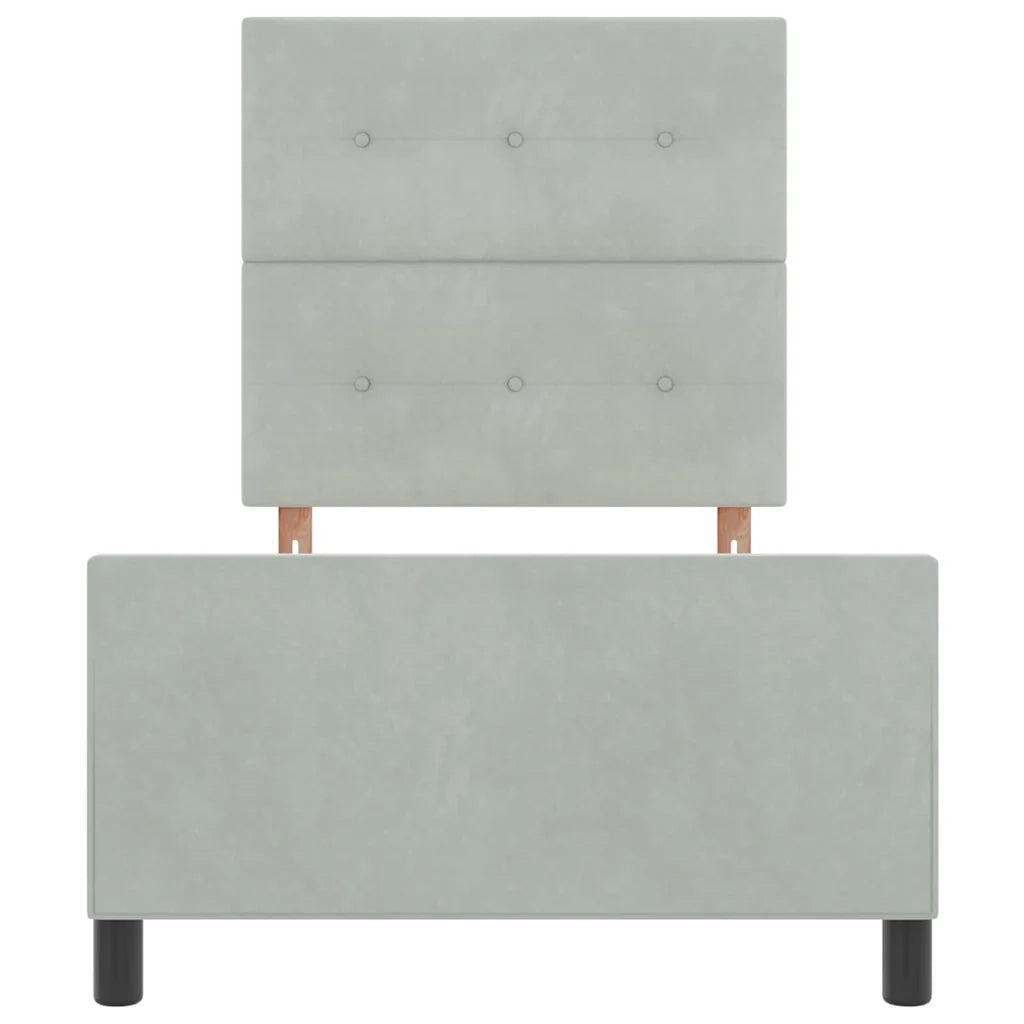 Letto a molle con testiera Grigio chiaro 90 x 200 cm Velluto 3344915