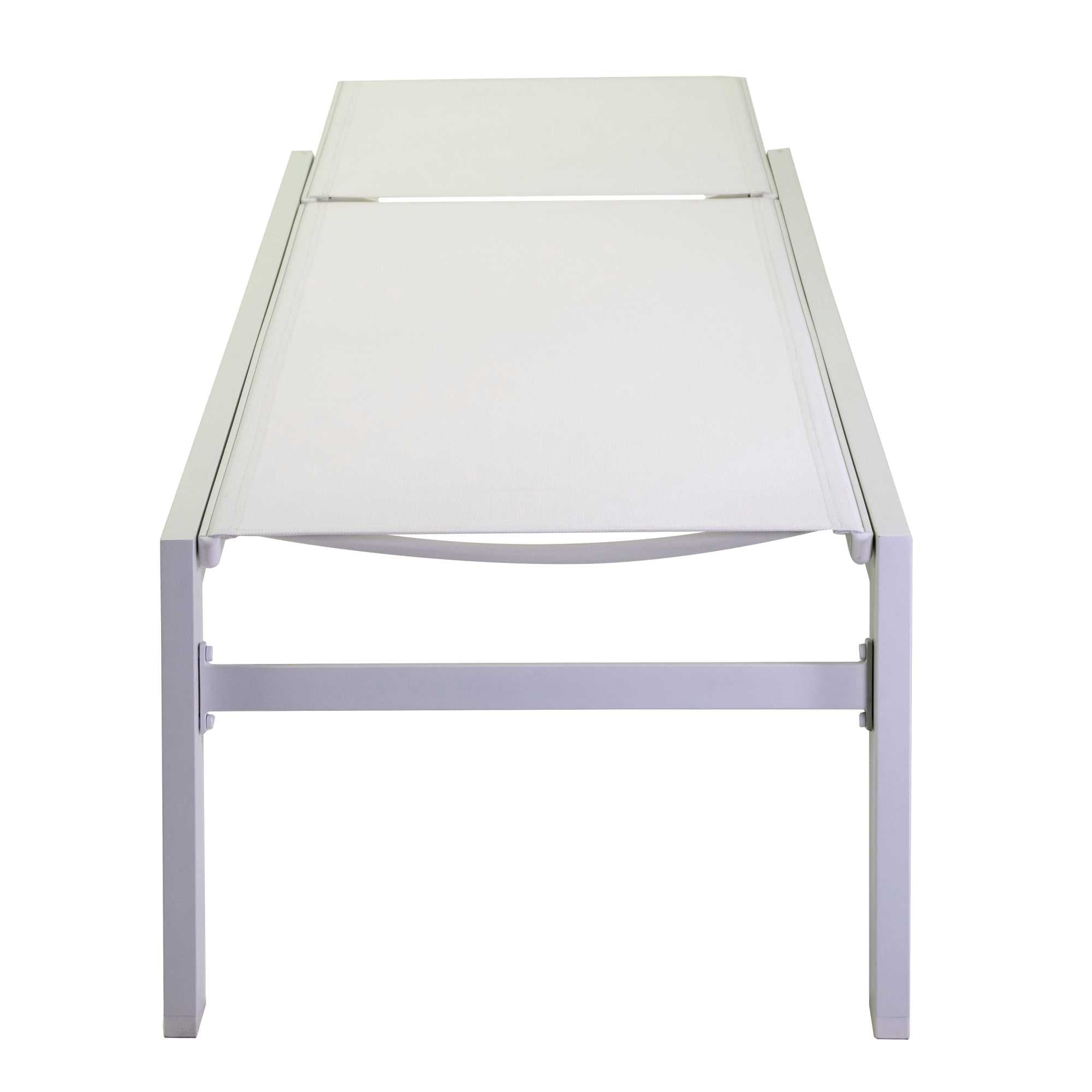 Lettino Prendisole da Giardino 203,5x70xh42,5 cm in Alluminio e Textilene Altamura Bianco