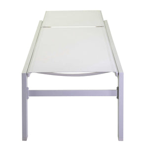 Lettino Prendisole da Giardino 203,5x70xh42,5 cm in Alluminio e Textilene Altamura Bianco