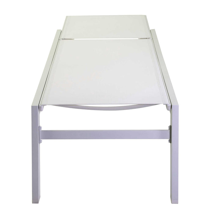 Lettino Prendisole da Giardino 203,5x70xh42,5 cm in Alluminio e Textilene Altamura Bianco