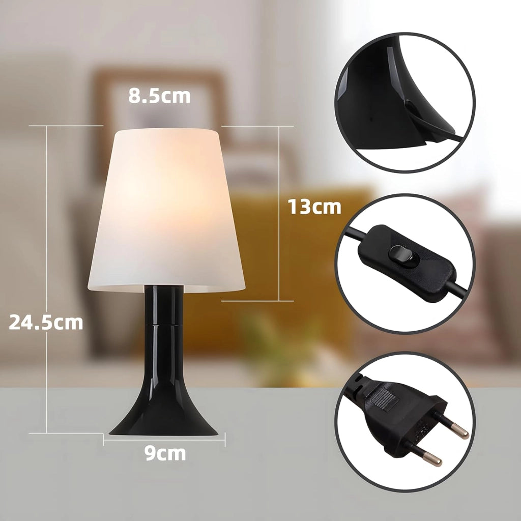 ZMH Lampada da tavolo con cavo set 2 pezzi E14 piccola per soggiorno comodino