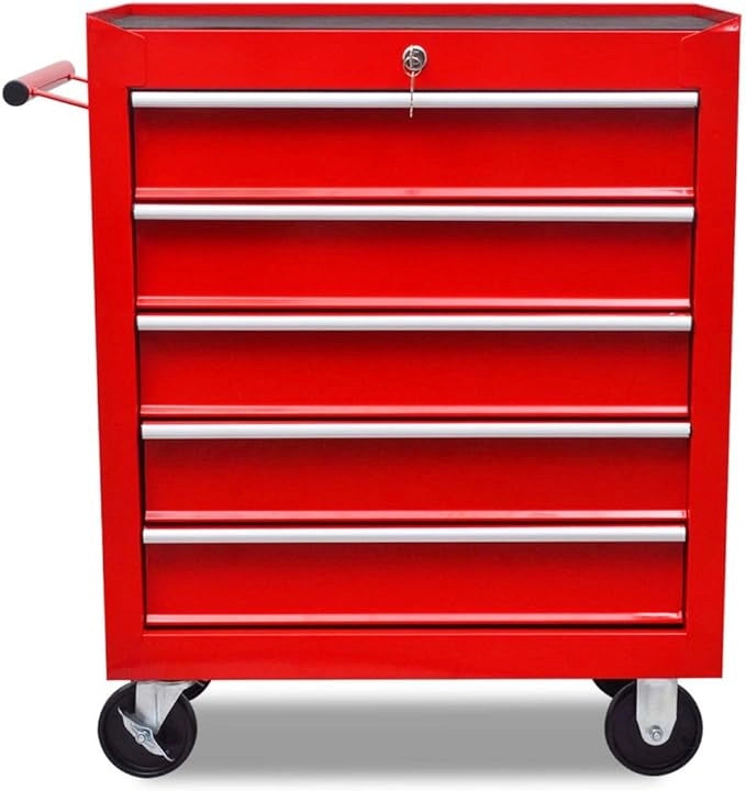 CARRELLO PORTA UTENSILI CON 5 CASSETTI cm 62x33x75h