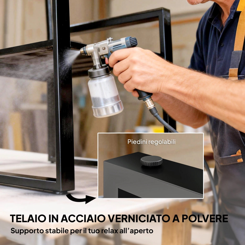 Set da Giardino 3 Pezzi con Tavolo e 2 Sedie ¨C zephmum ¨C Grigio