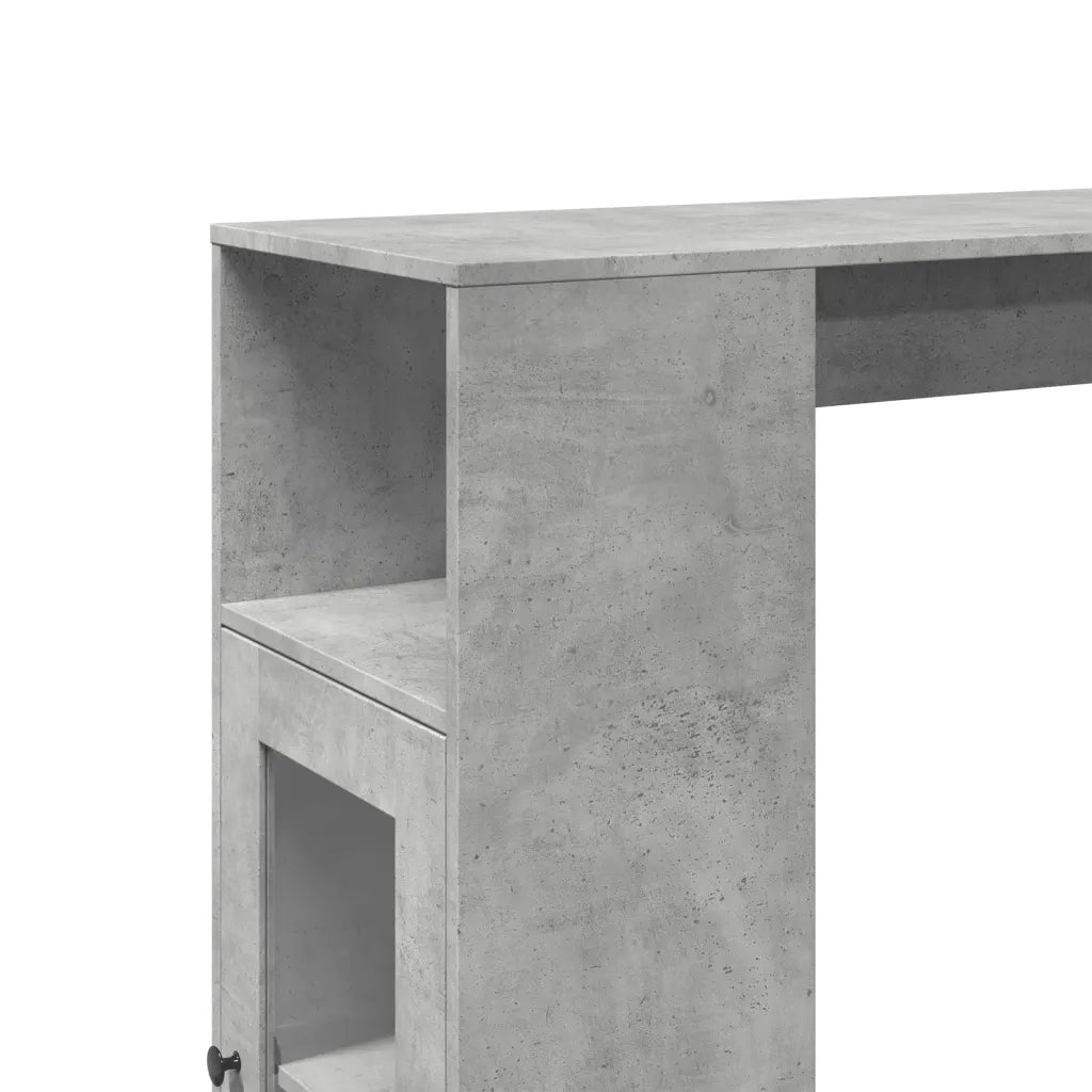 Tavolo Bar con Rastrelliera Grigio 101x40x103,5 cm Multistrato