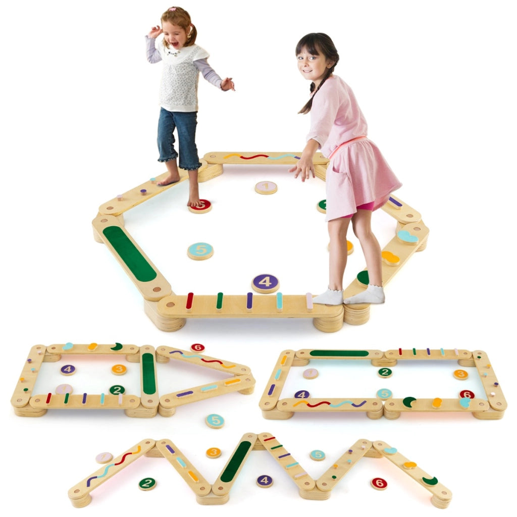 Set di travi bilanciere per bambini, Tavole bilanciere con pietre di passaggio per coordinazione e abilit¨¤ motorie-Giocattoli sportivi