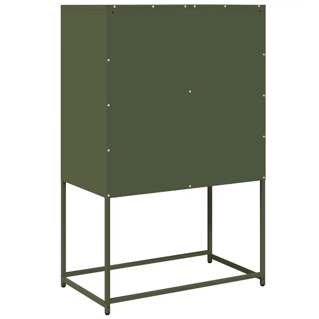 vidaXL Credenza Verde Oliva 68x39x107 cm in Acciaio