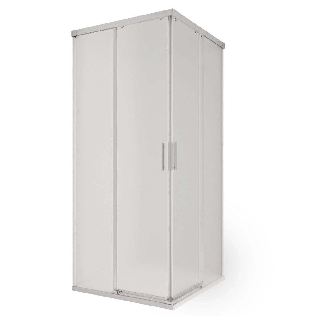 Box doccia angolare ante scorrevoli opaco acidato h195 6mm unico, misura 80x100