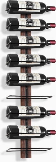 Wine rack contenitore per bottiglie scaffale metallo nero - installazione a parete per 9 bottiglie