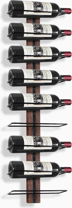 Wine rack contenitore per bottiglie scaffale metallo nero - installazione a parete per 9 bottiglie