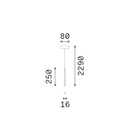 Lampada A Sospensione Look 1 Luce Led Integrato Bianca D 16 H 250 Mm