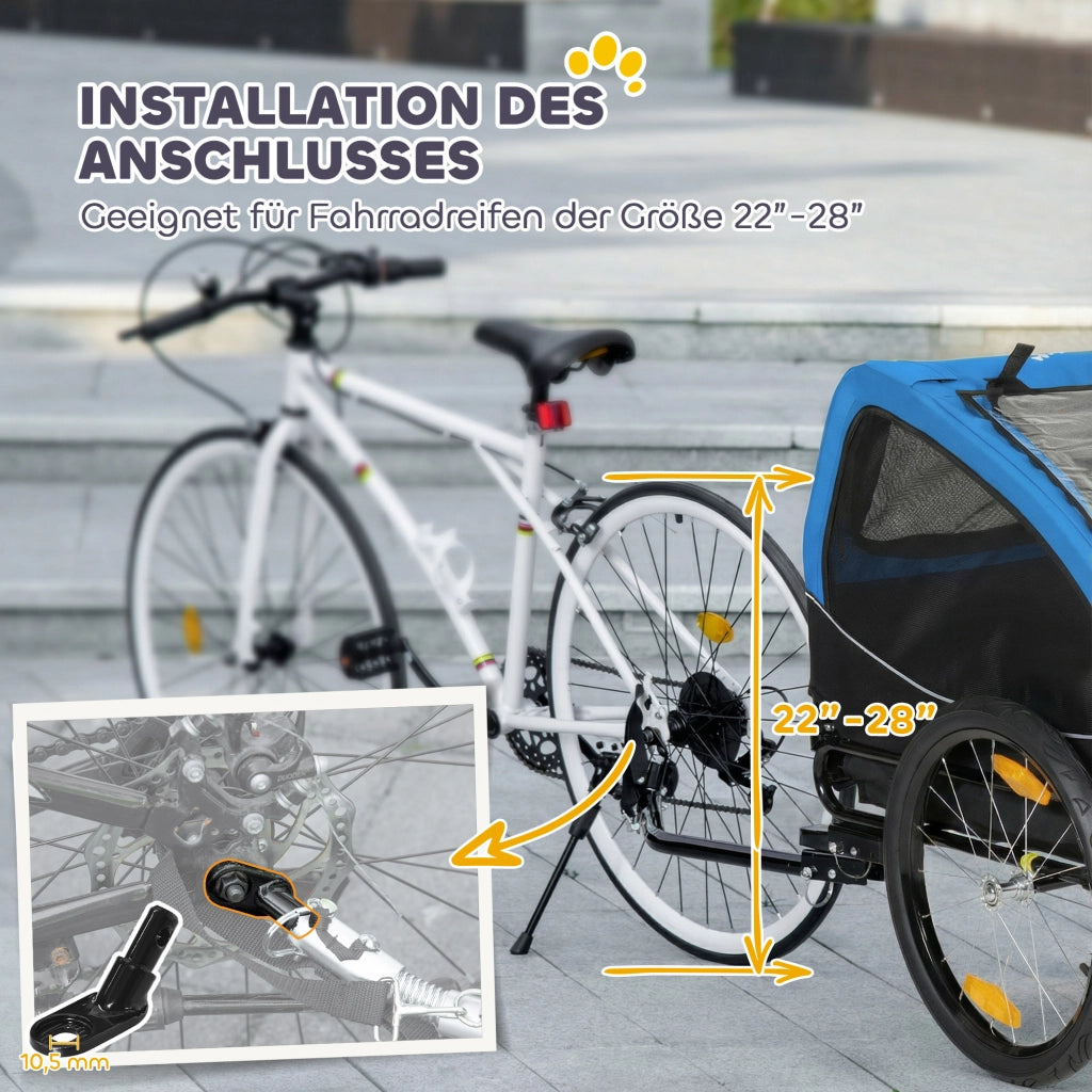 Carrello Trasporto Cani Pieghevole ¨C zephmum ¨C Blu 138x70x89 cm