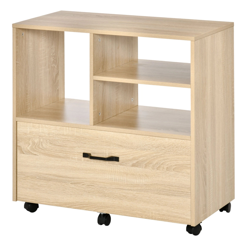 Scrivania con Cassettiera e Ruote ¨C zephmum ¨C Legno, 77x40x73 cm