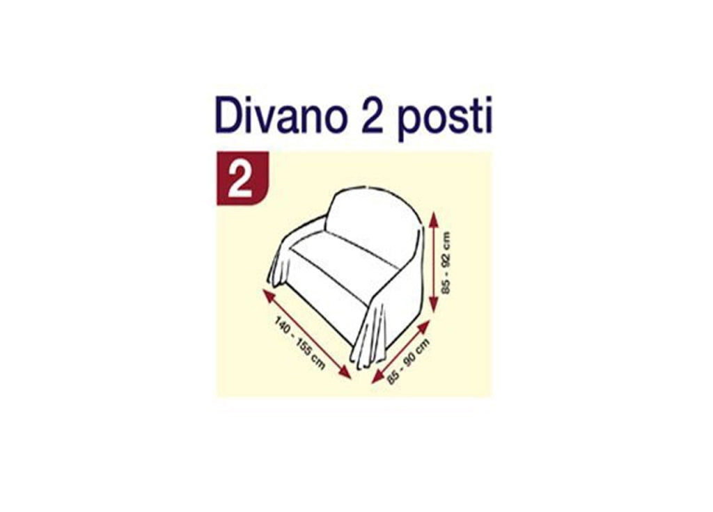 Copridivano Con Laccetti Disegno Cuori Colore Rosso - 2 Posti - Rosso