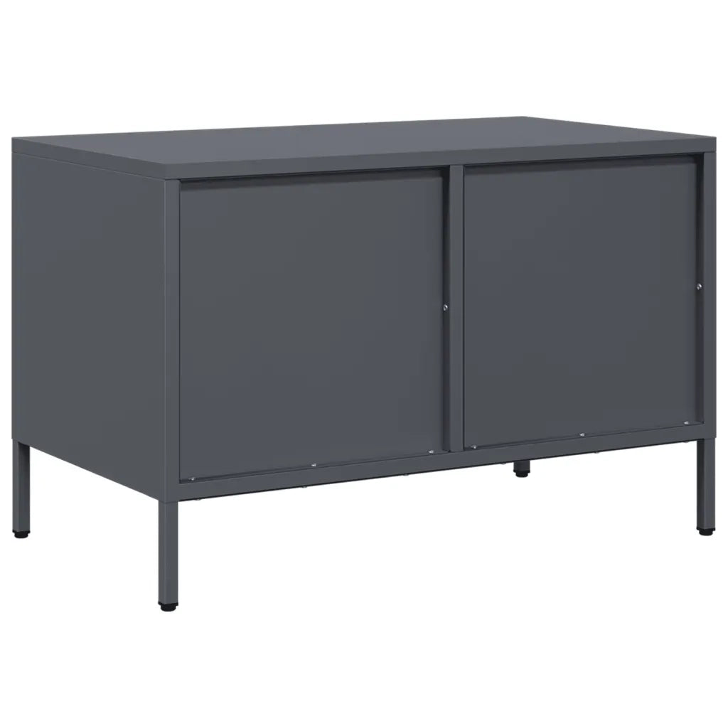 Mobile TV Antracite 68x39x43,5 cm in Acciaio Laminato a Freddo