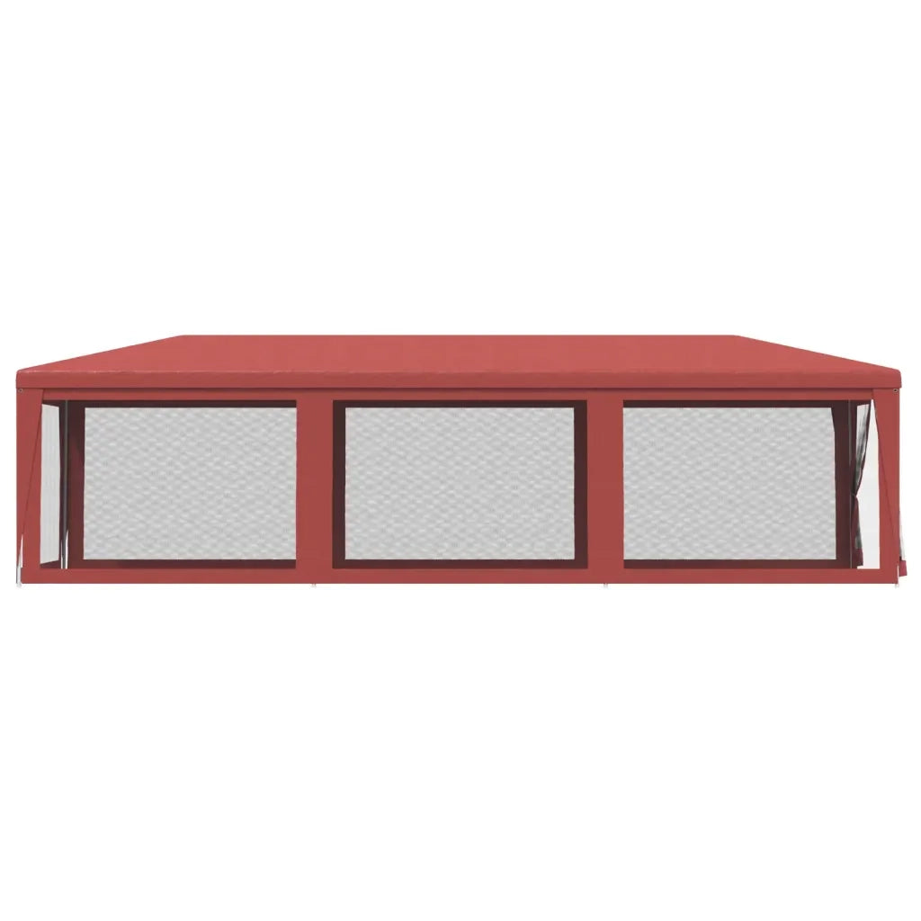 Tenda per Feste con Pareti Laterali in Rete Rossa 3x9 m HDPE 319245
