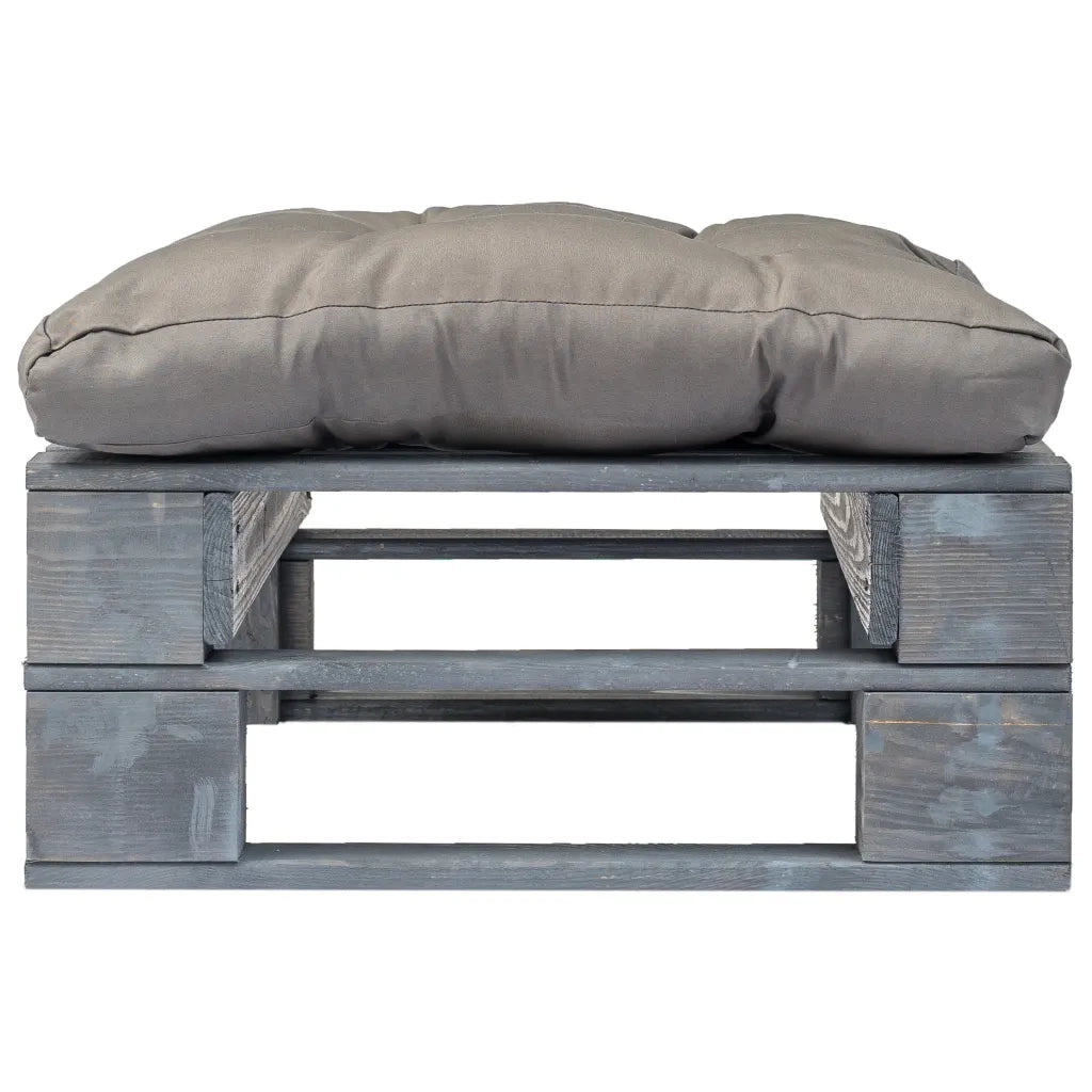 Ottomana da Giardino in Pallet con Cuscino Grigio Legno Grigio 275282