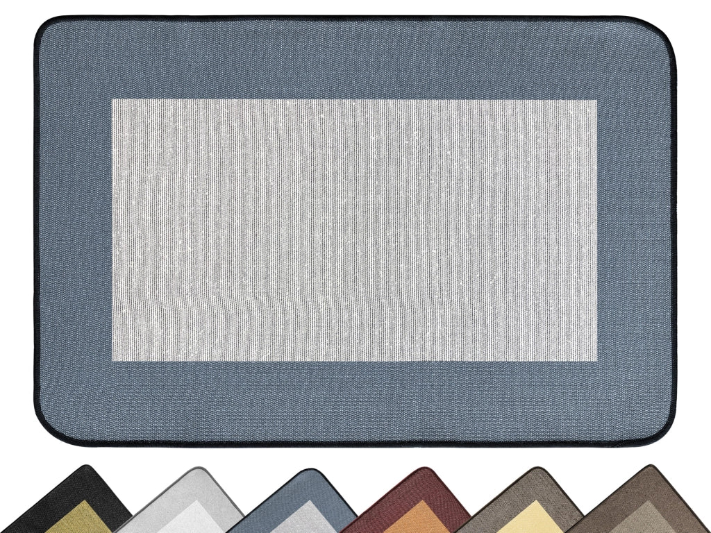 Tappeto Cucina Antiscivolo Assorbente Bordato Made in Italy Morbido Passatoia Multiuso Con Bordi Antisfilacciamento Corridoio Soggiorno Lavabile in Lavatrice Blu - 60x90 cm