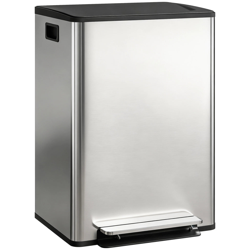 Bidone doppio 2x30L ¨C zephmum ¨C 47.5x37.5x67cm argento