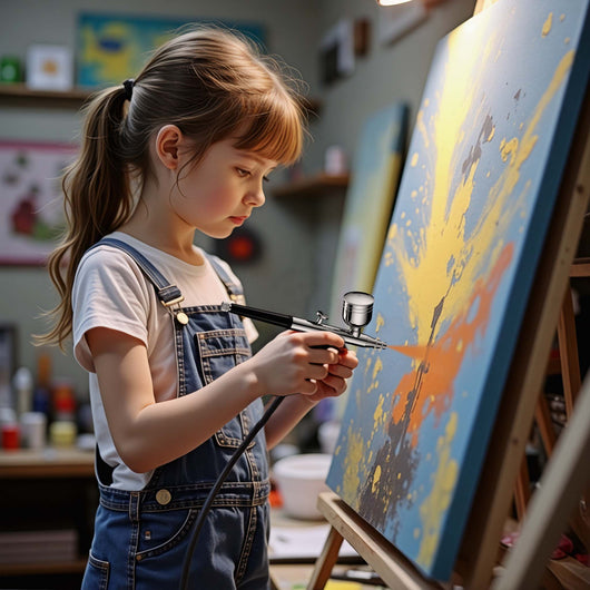 HS-A10K Set con compressore, pistola aerografo, ugello 0,3 mm, motore 12 V, pressione max 2,8 bar, per modellismo, tatuaggi, nail art, airbrush