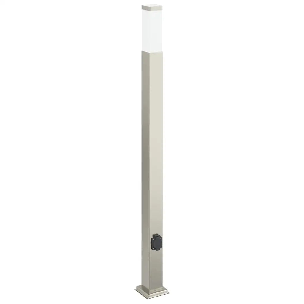 Lampada a paletto con presa elettrica 110 cm Acciaio Inox IP44 4006063