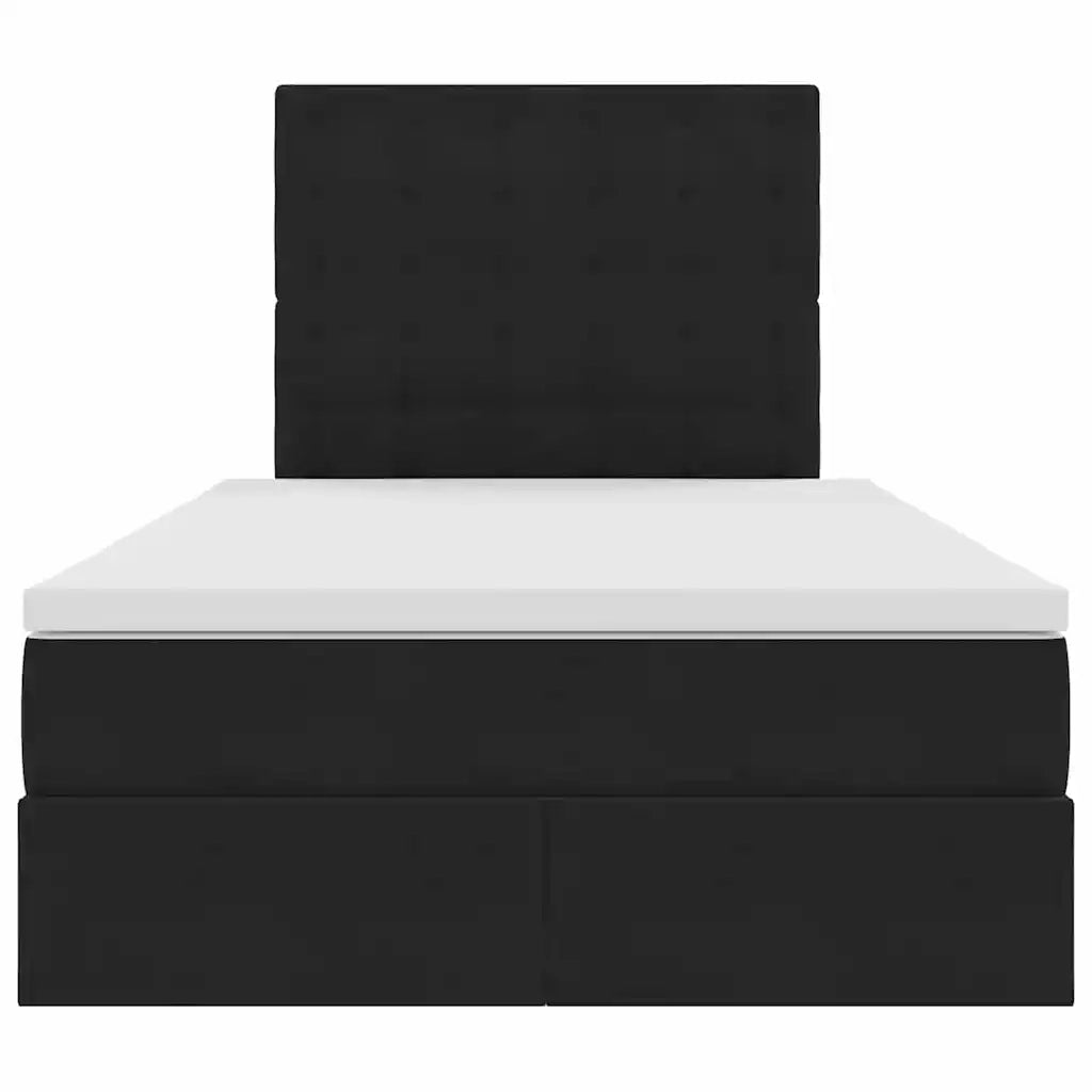 Letto con contenitore e materasso Nero 120 x 200 cm Velluto