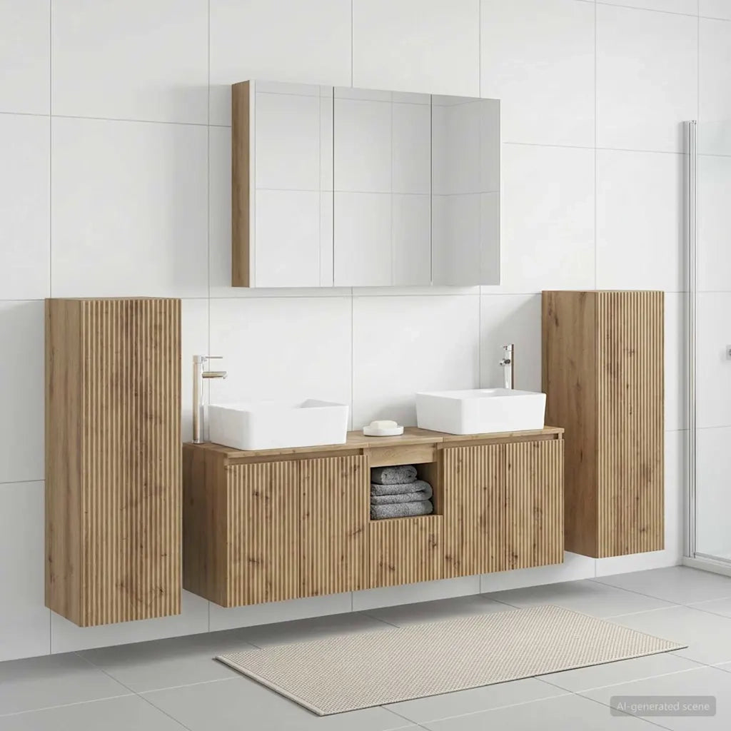 Set di mobili per il bagno 6 pcs Rovere Artigianale 3407174