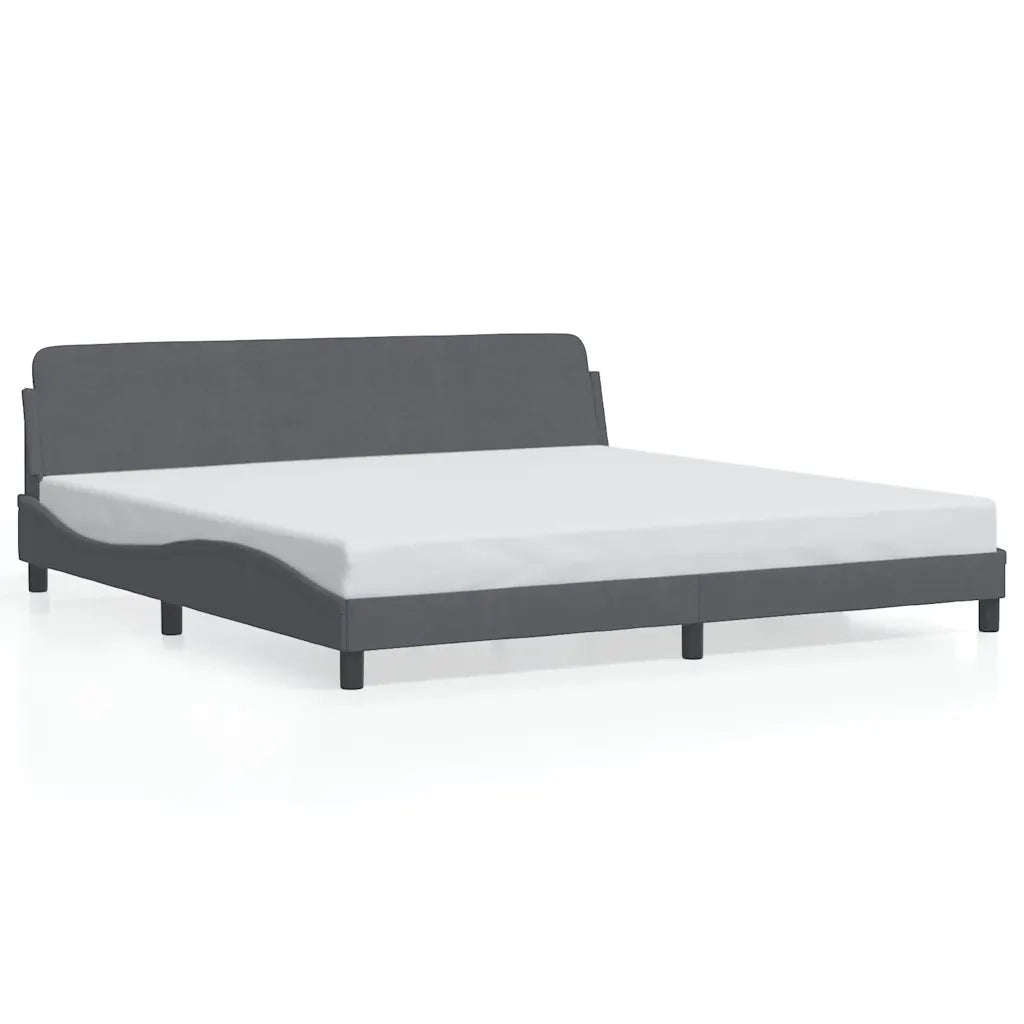 Giroletto senza Materasso Grigio Scuro 200x200 cm Velluto