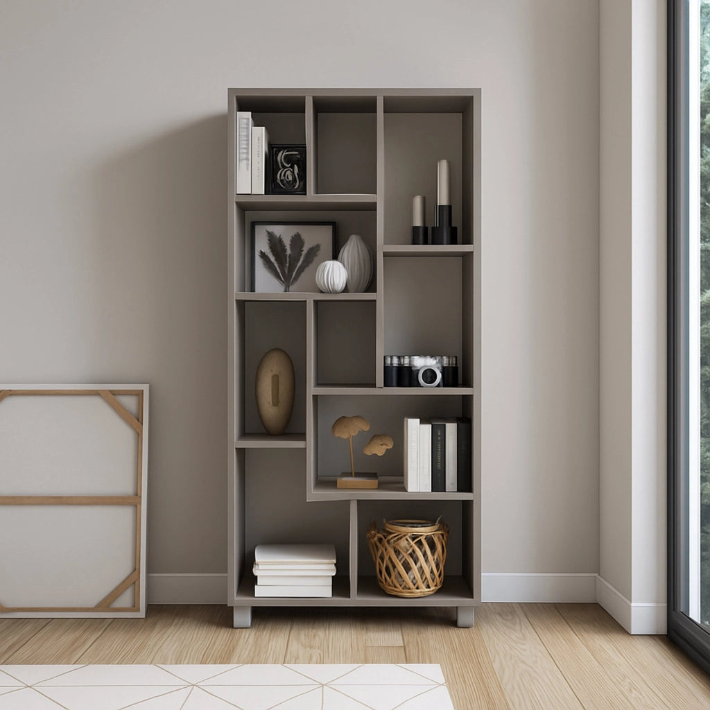 Biblioteca Veniano, Libreria 8 Ripiani, 68x25x161h cm Grigio