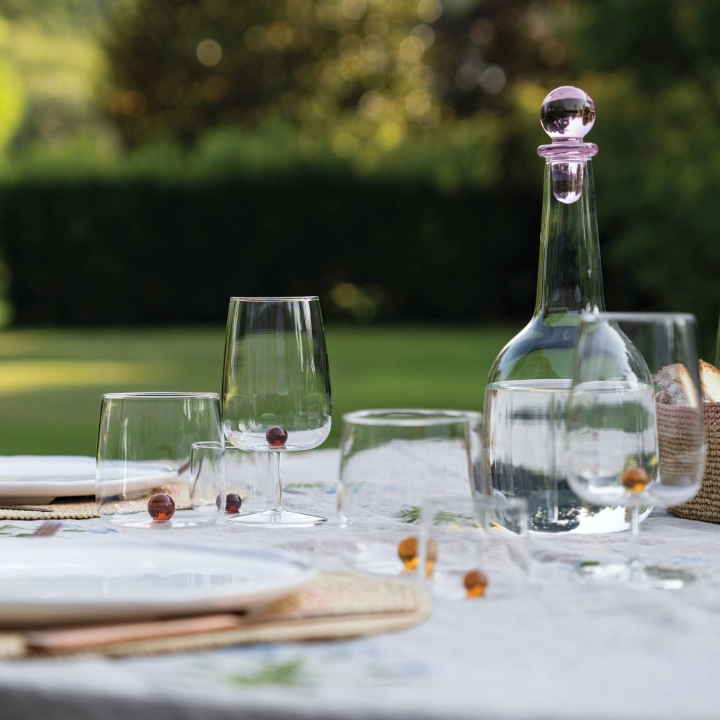 Bilia Tumbler Junior set 6 bicchieri ambra in vetro borosilicato lavorato a mano per liquori e amari, design elegante e resistente al calore