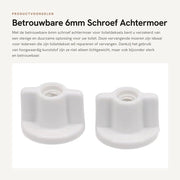 Viti di sostituzione posteriore in plastica - 6mm - pacchetto da 2 - bianco - facile da installare - viti per coperchio di water - con 2 viti