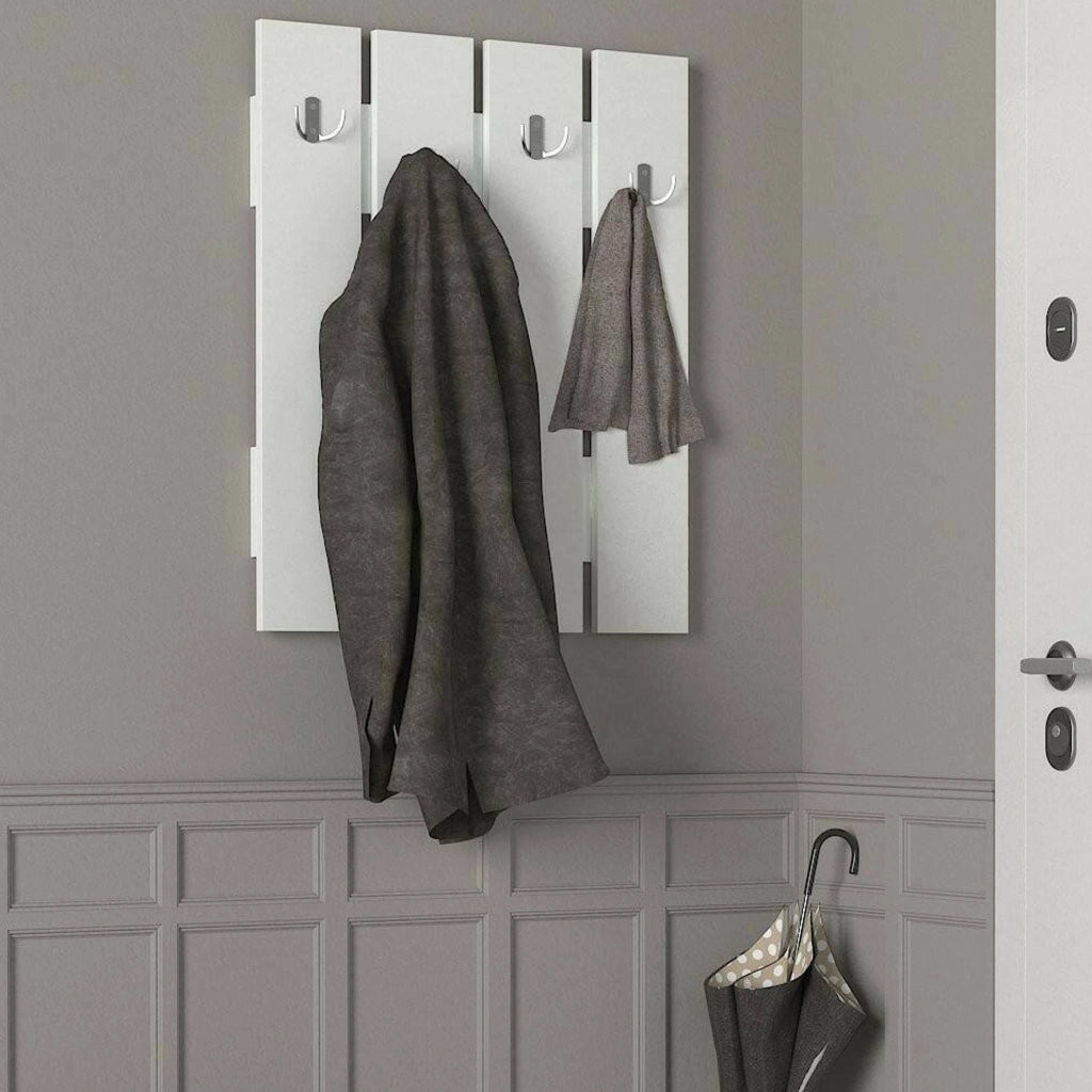 Joachim, Mobile da Ingresso Appendiabiti, 65x4x80h cm Bianco